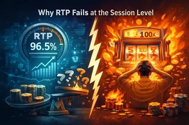 Slot machine results displayed against long-term statistical charts that do not align with a single player session