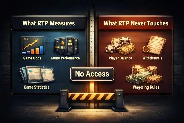 RTP applied at the game configuration level, isolated from individual player sessions