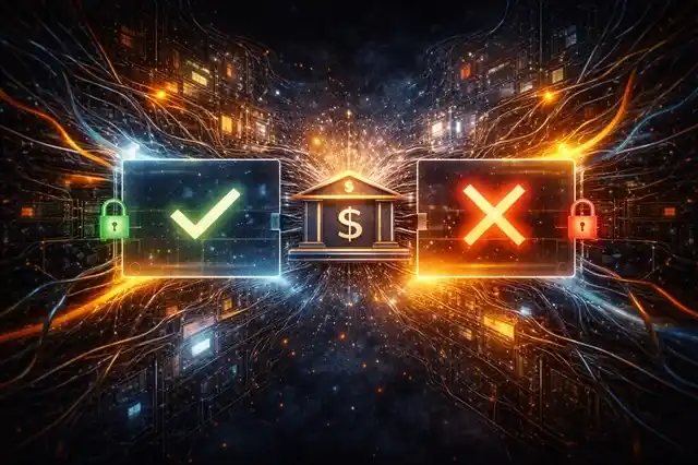 Single casino withdrawal request represented as overlapping valid system states, including approval, review, and restriction existing simultaneously