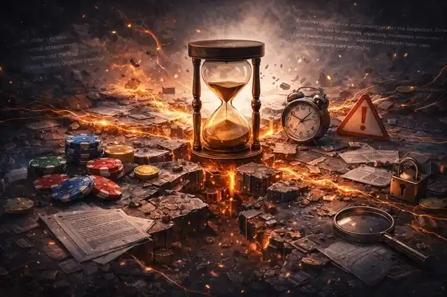 Casino payout environment with paused fund flows, suspended roulette movement, and stalled transaction pathways within an operational system.