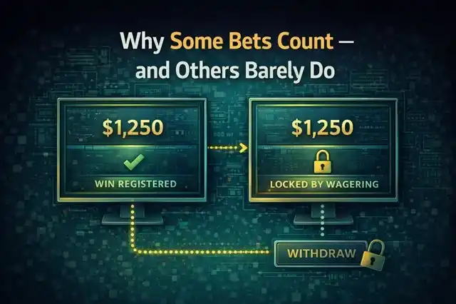 Different casino games contributing unevenly to wagering progress, showing why some bets move faster than others