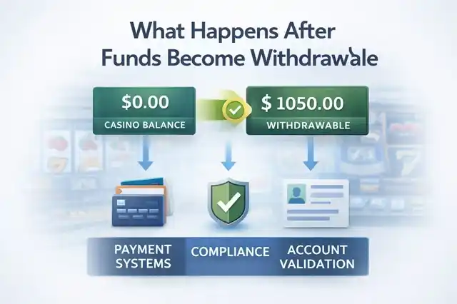 Casino balance displayed as withdrawable but still held by platform verification and payout controls