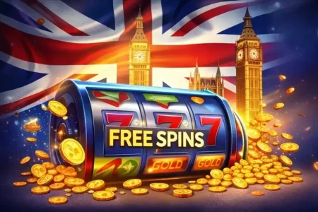 Illustration representing regulated GB online casino free spins